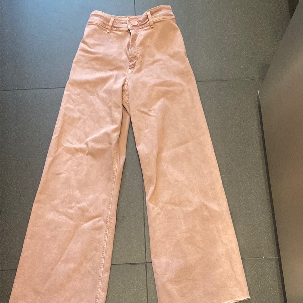 Zara Pink Flare Wide Leg Jeans